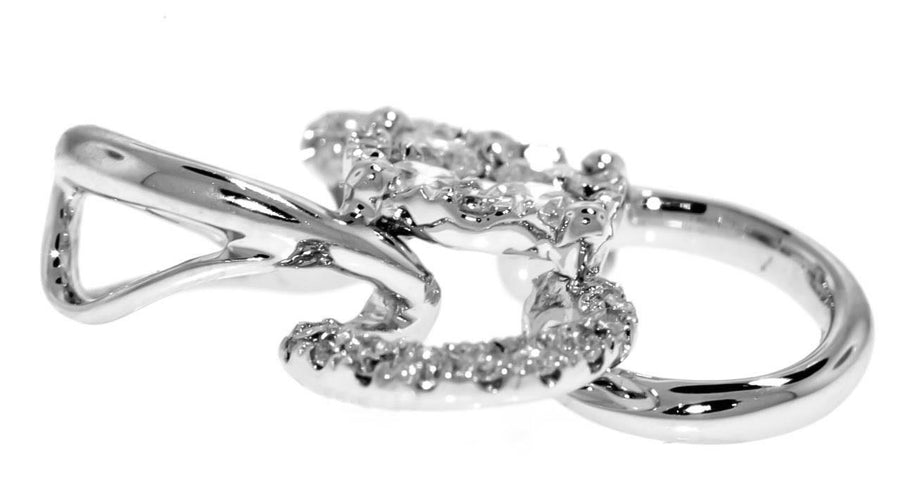 0.45ct Diamond Pendant Slide Necklace 18k White Gold