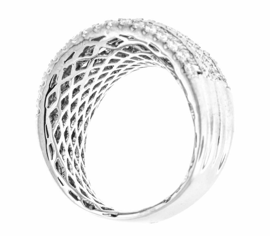 Alexandra Ring | 2.41ct Baguette Diamond Statement Ring 18k White Gold Band