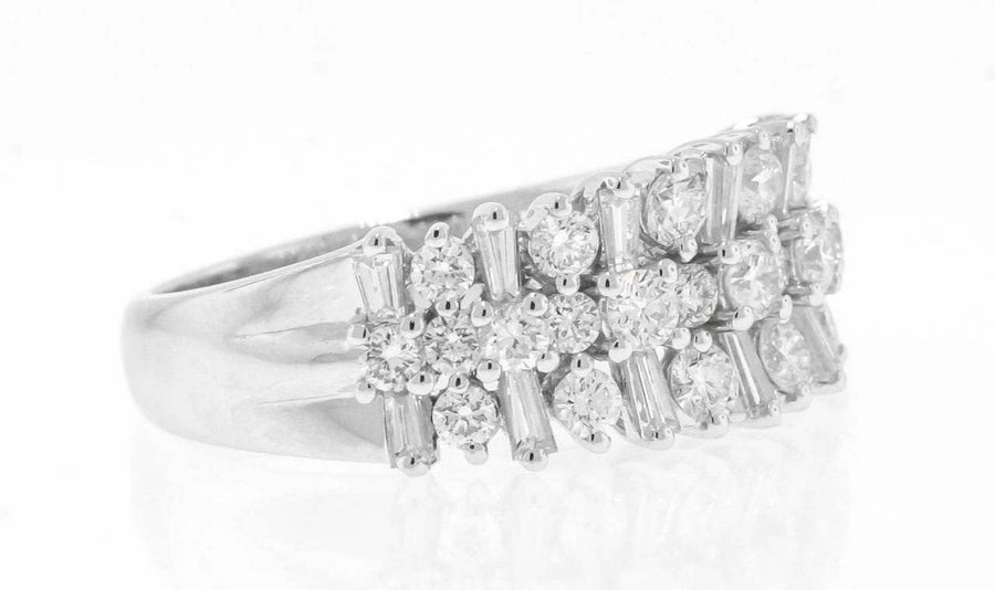1.56ct Diamond Ring 18k White Gold Anniversary Band