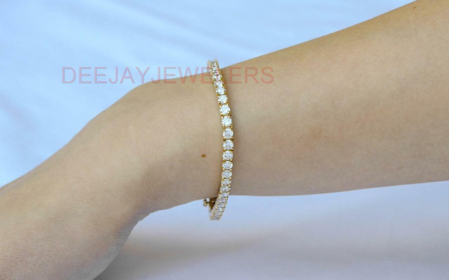 Sophie Bracelet | 10ct Diamond Tennis Line Bracelet 14k Yellow Gold