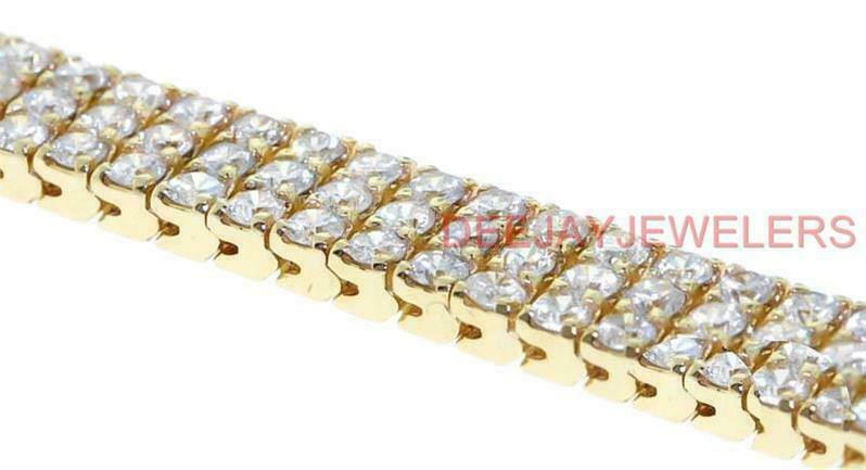 Maria Bracelet | 14ct Diamond 3-Row Tennis Line Bracelet 14k Yellow Gold