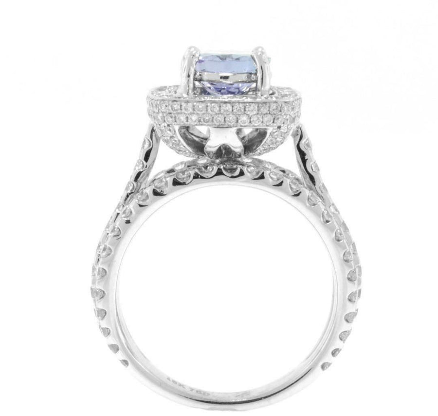 4.50ct Tanzanite and Diamond  Ring 18k White Gold