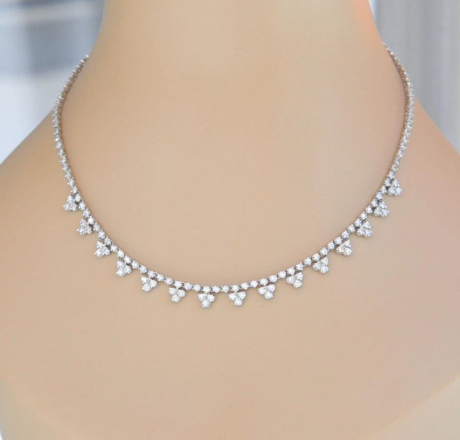 Helena Necklace | 9ct Fancy Diamond Tennis Necklace 14k White Gold