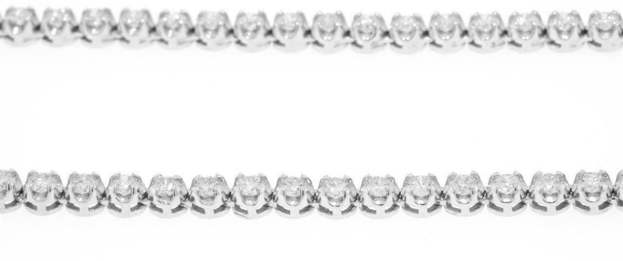 15ct Diamond Eternity Tennis Necklace 14k White Gold 17 Inch