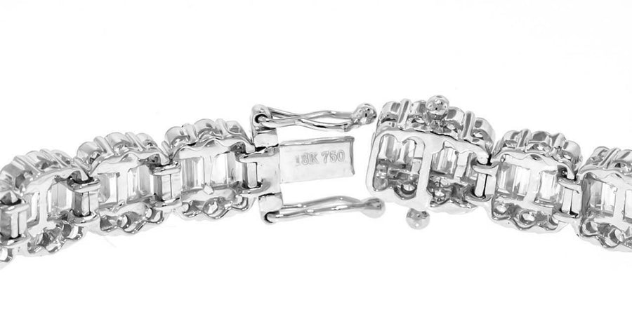Julia Bracelet | 8.41ct Baguette Diamond Statement Bracelet 18k White Gold