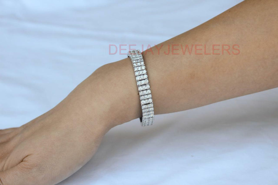 Margaret Bracelet | 14ct Diamond 3-Row Tennis Line Bracelet