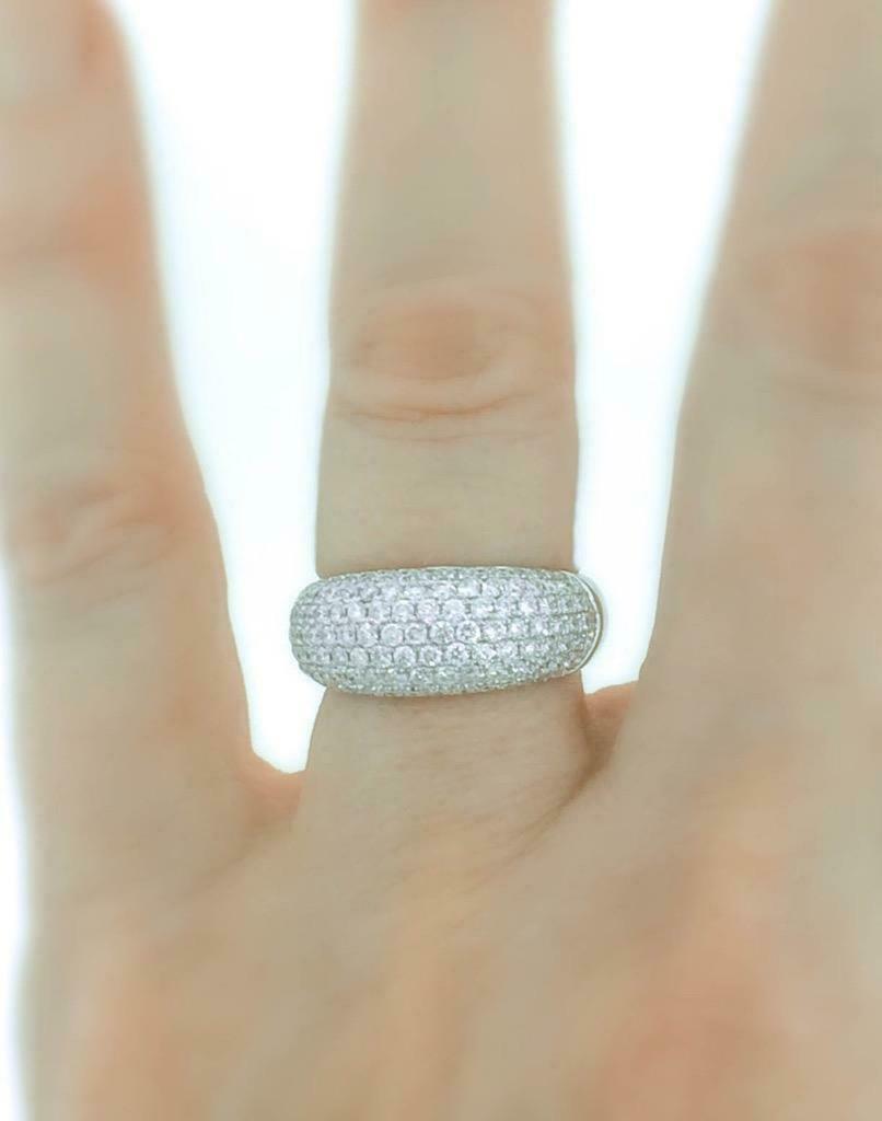 1.38ct Diamond Anniversary Ring Dome Band 18k White Gold