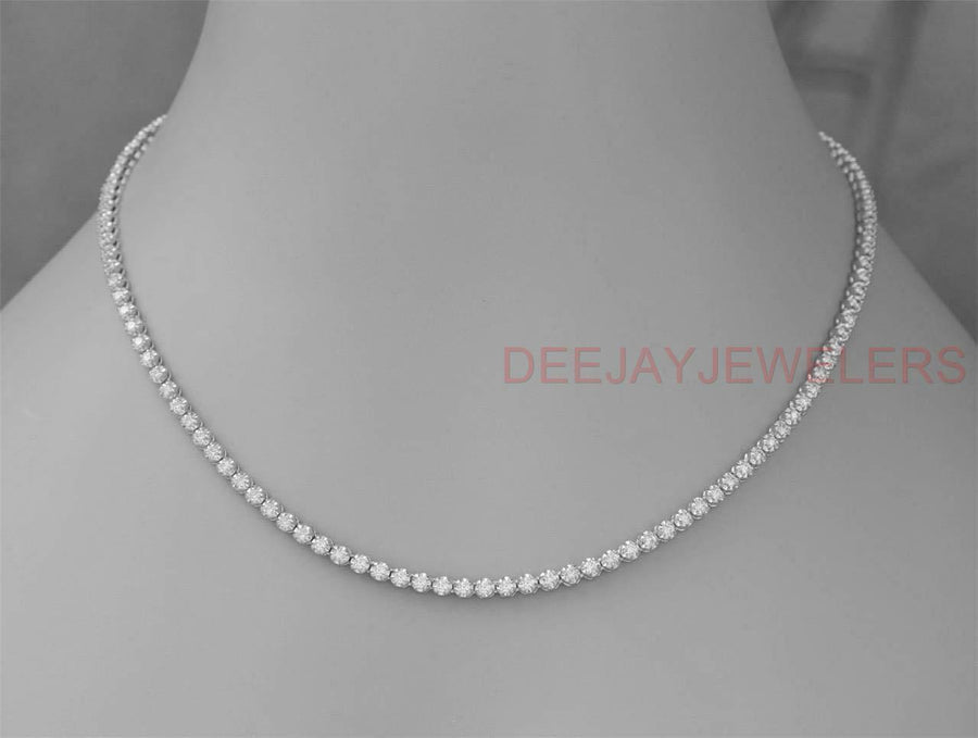 6ct Diamond Tennis Necklace Eternity 14k White Gold