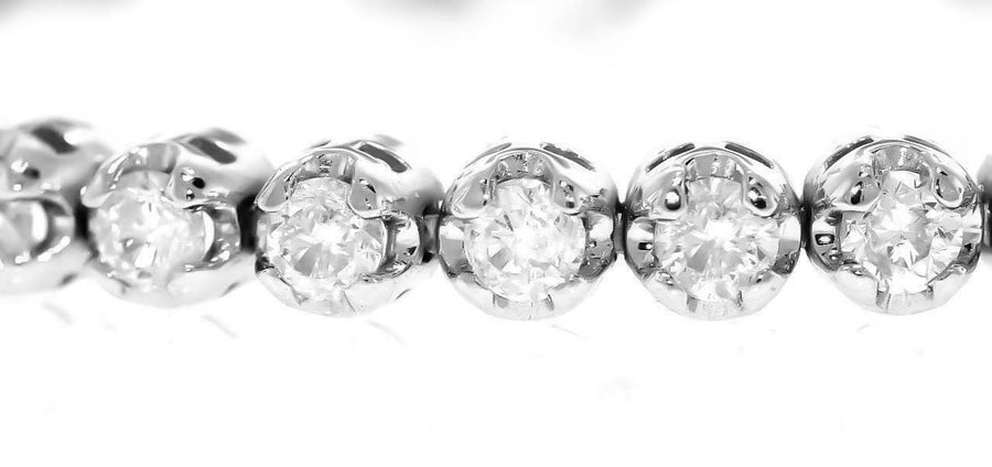 4.35ct Diamond Tennis Bracelet Round 14k White Gold