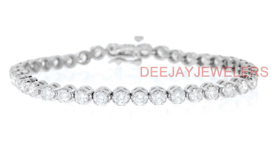 5ct Diamond Tennis Bracelet Round 14k White Gold