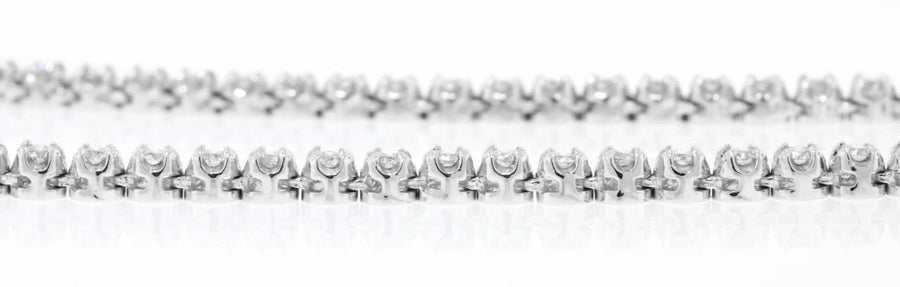 5ct Diamond Eternity Tennis Necklace 14k White Gold 16 inch