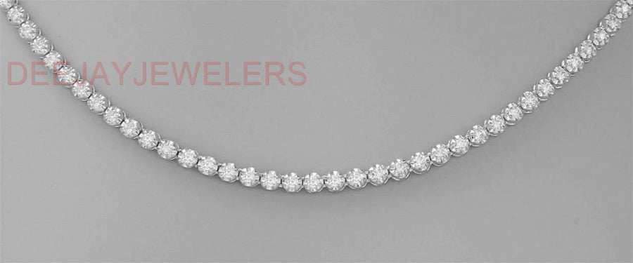 6ct Diamond Tennis Necklace Eternity 14k White Gold