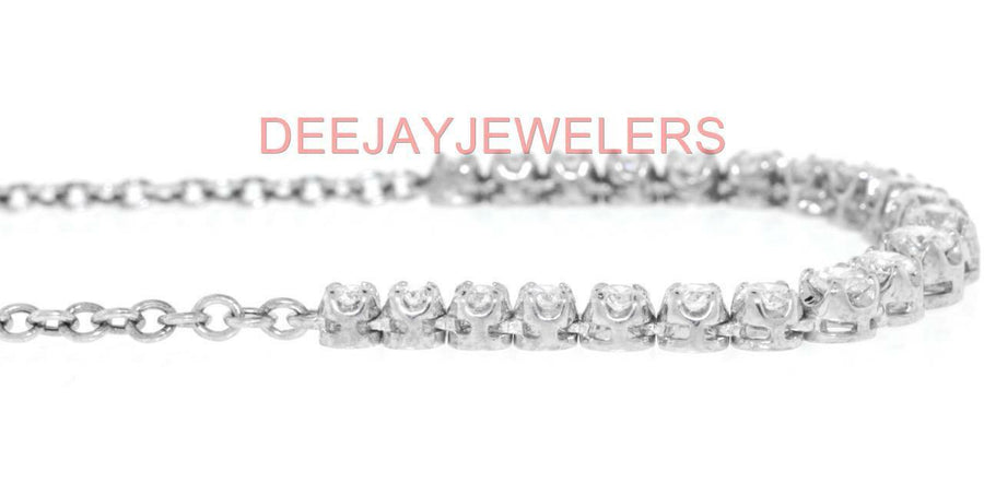 2.55ct Diamond Half Tennis Necklace 14k White Gold
