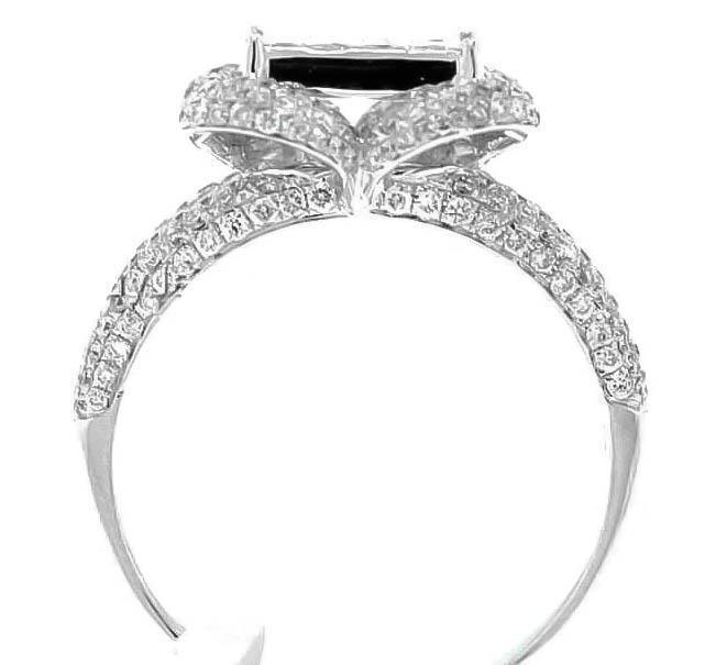 Natural VS1 Diamond Ring 1.77ct Princess Cut 18k White Gold Extra Sparkly