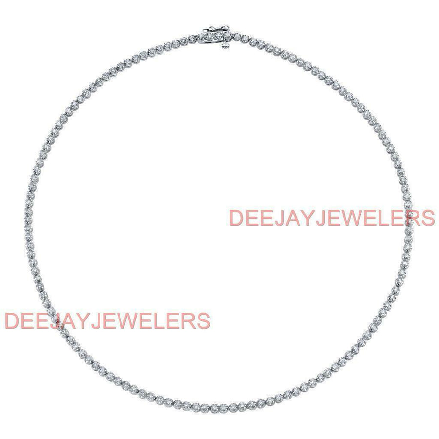 4ct Diamond Eternity Tennis Necklace White Gold 16 inch