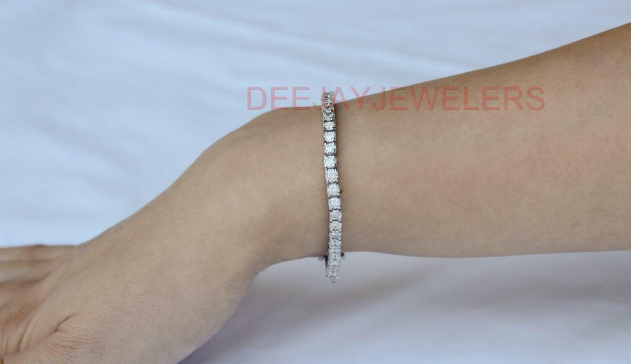 8ct Diamond Tennis Line Bracelet 14k White Gold