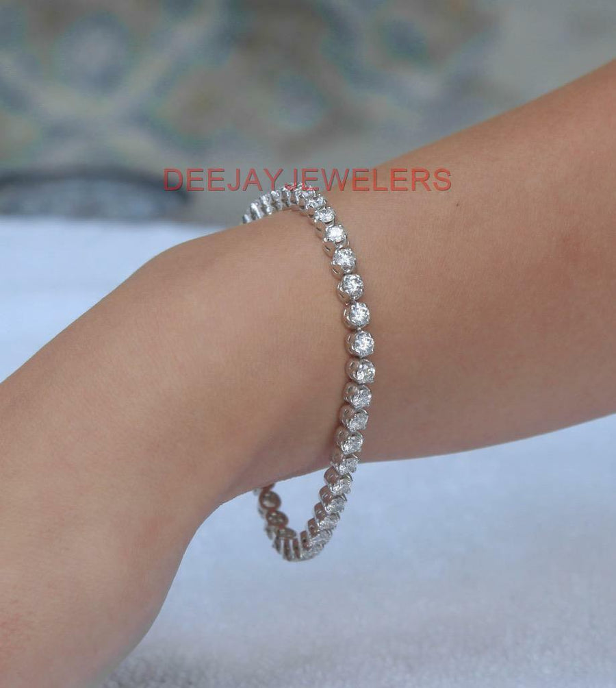 5ct Diamond Tennis Bracelet Round 14k White Gold