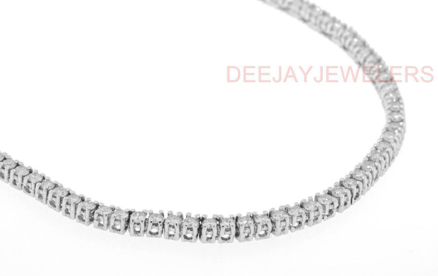 8ct Diamond Eternity Tennis Necklace 14k White Gold Box Link