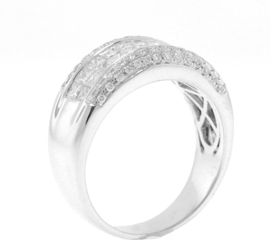 1.07ct Princess Diamond Anniversary Band Ring 18k White Gold