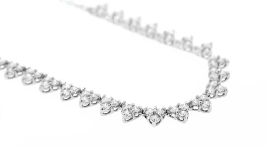 3.75ct Diamond Fancy Layering Necklace 14k White Gold