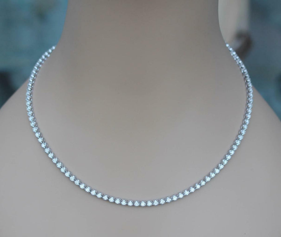 Meghan Necklace | 12ct Diamond Eternity Tennis Necklace 14k White Gold