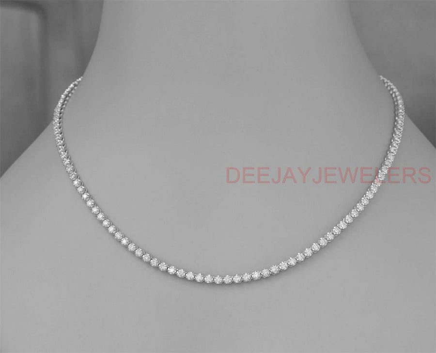 6ct Diamond Tennis Necklace Eternity 14k White Gold