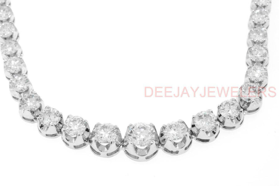 Charlotte Necklace | 14ct Graduated Diamond Tennis Riviera Necklace 14k White Gold