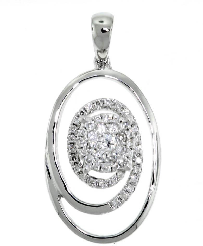 0.30ct Diamond Pendant Necklace 18k White Gold