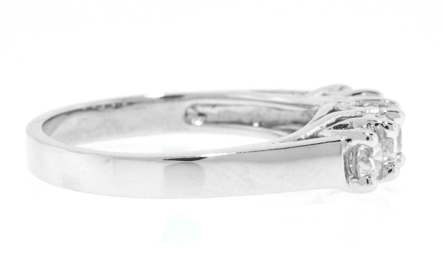 1.00ct Diamond 5 Stone Anniversary Ring 14k White Gold