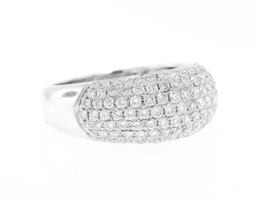 1.38ct Diamond Anniversary Ring Dome Band 18k White Gold