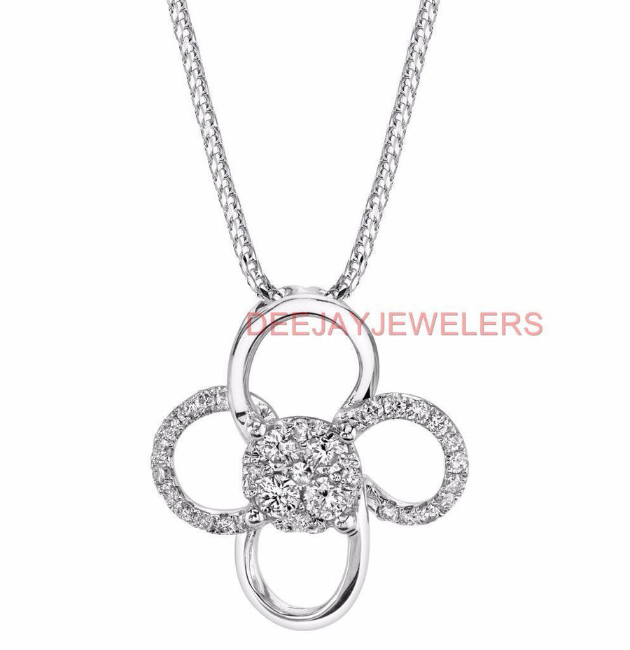 0.45ct Diamond Pendant Slide Necklace 18k White Gold