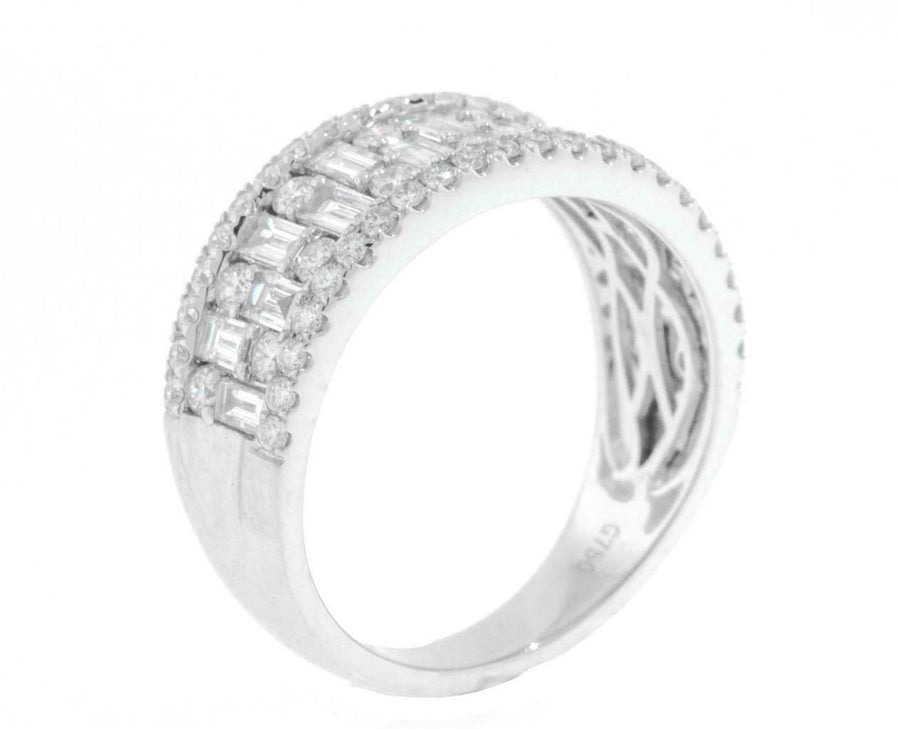 1.56ct Diamond Anniversary Ring 18k White Gold Band