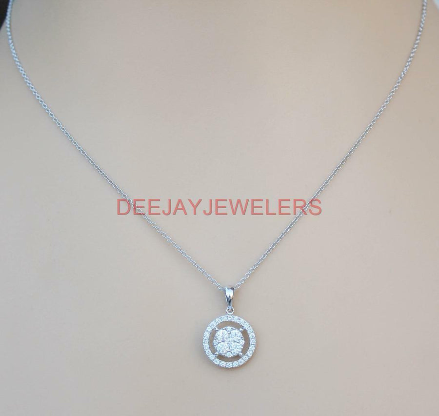 0.70ct Round Diamond Pendant 18k White Gold