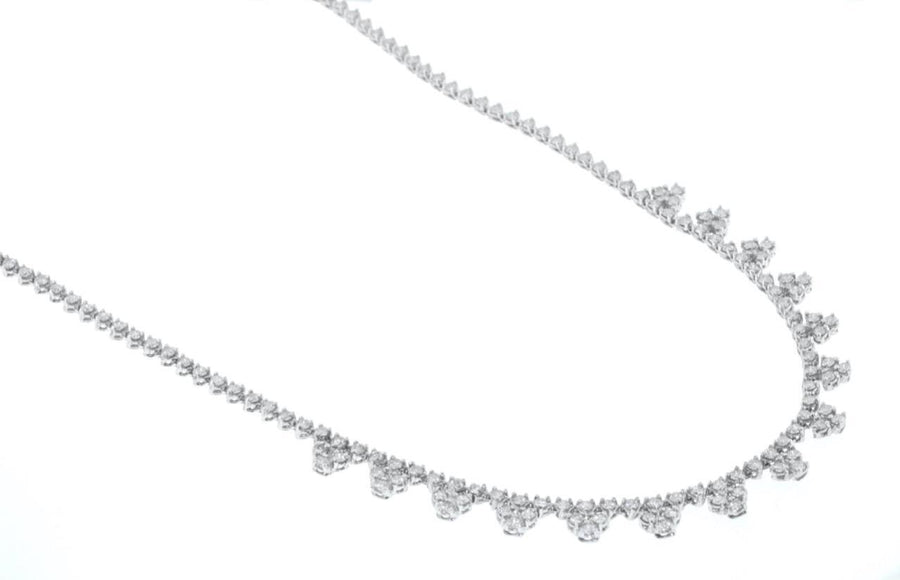 Helena Necklace | 9ct Fancy Diamond Tennis Necklace 14k White Gold