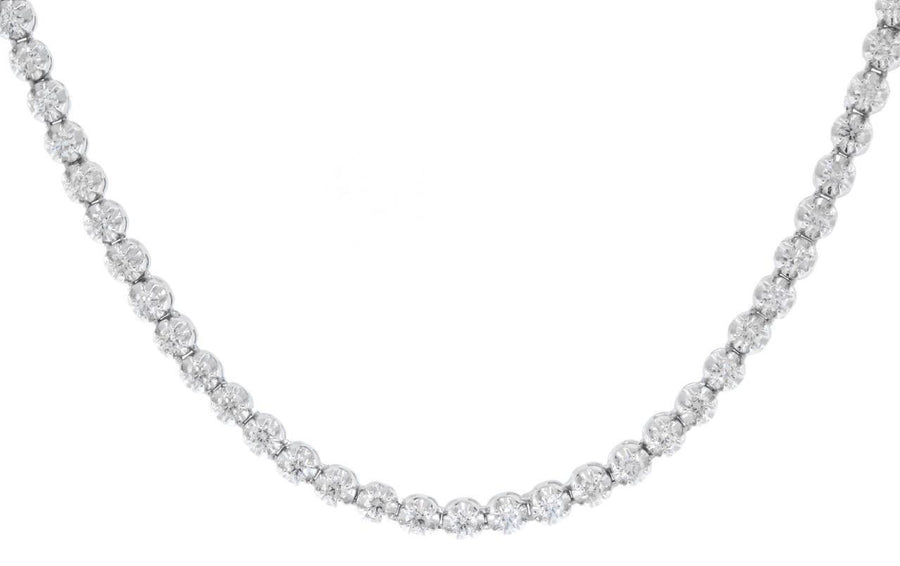 5ct Diamond Eternity Tennis Necklace 14k White Gold