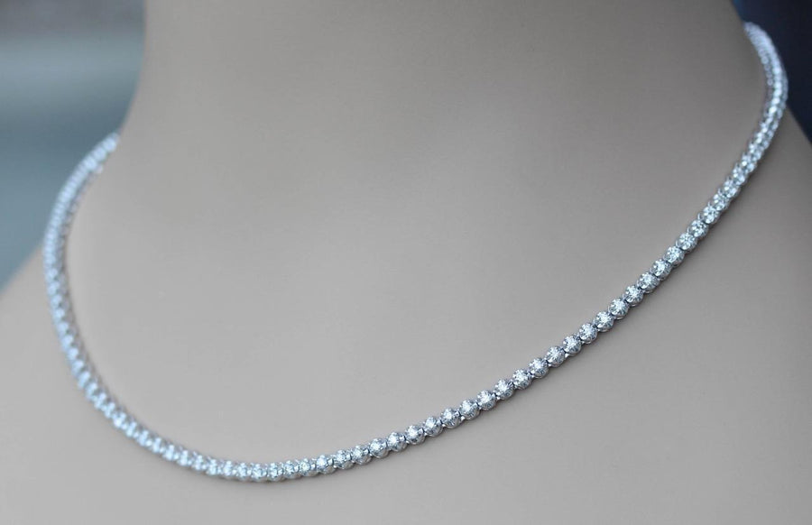 5ct Diamond Eternity Tennis Necklace 14k White Gold