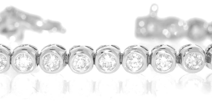 2.50ct Diamond Tennis Bracelet Bezel 14k White Gold