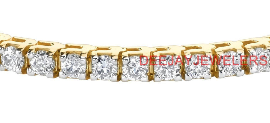 5ct Diamond Tennis Line Bracelet 14k Yellow Gold