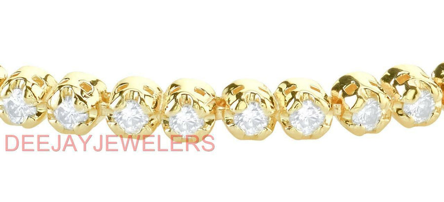 3ct Diamond Ankle Bracelet 14k Yellow Gold Anklet 9 inch