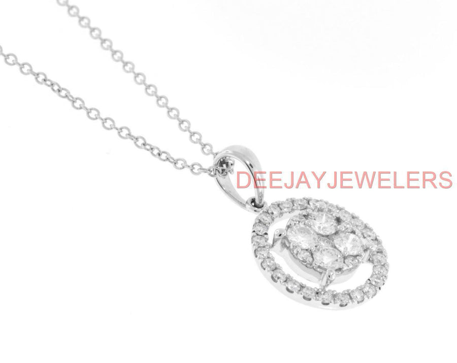 0.70ct Round Diamond Pendant 18k White Gold