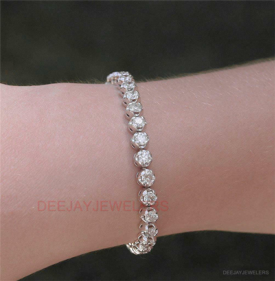 8.25ct Diamond Round Tennis Bracelet 14k White Gold