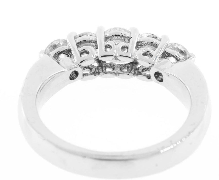 1.55ct Diamond Anniversary 5-Stone Ring 14k White Gold Band