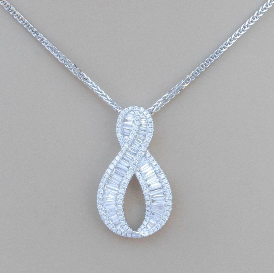1.23ct Baguette Diamond Slide Pendant 18k White Gold