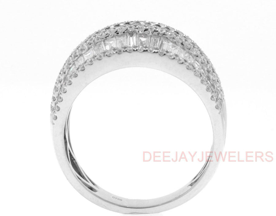 2.61ct Baguette Diamond Statement Ring 18k White Gold Band