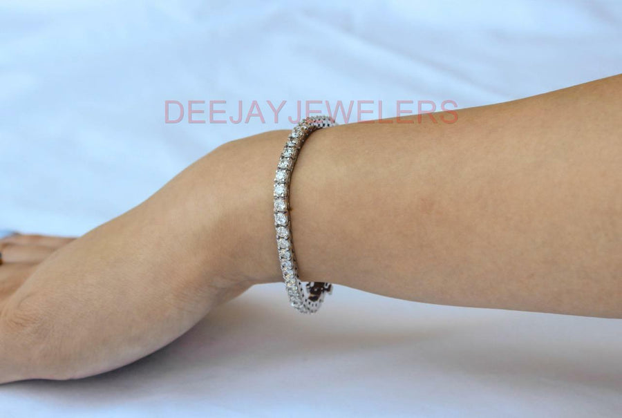 10ct Diamond Tennis Line Bracelet 14k White Gold