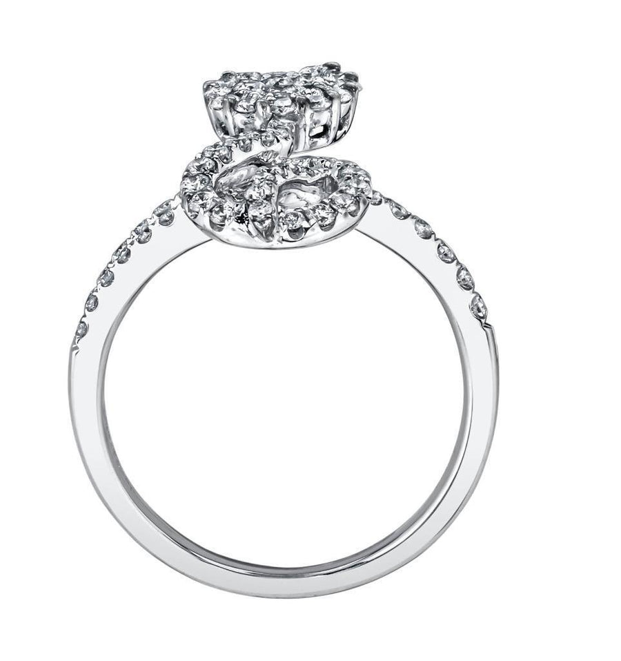 Natural VS1 Diamond Diamond Ring 0.93ct White 18k Gold Band Freeform