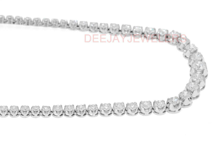 Charlotte Necklace | 14ct Graduated Diamond Tennis Riviera Necklace 14k White Gold