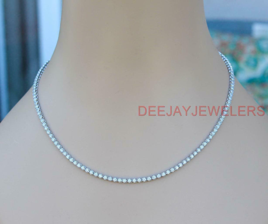 4ct Diamond Eternity Tennis Necklace 14k White Gold 18inch