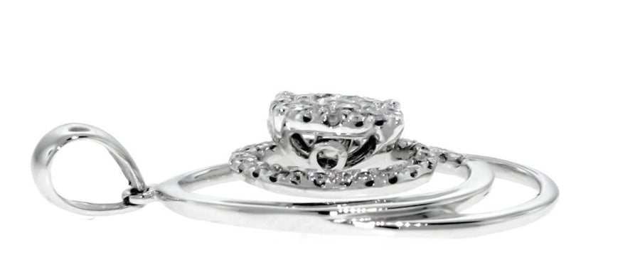 0.30ct Diamond Pendant Necklace 18k White Gold