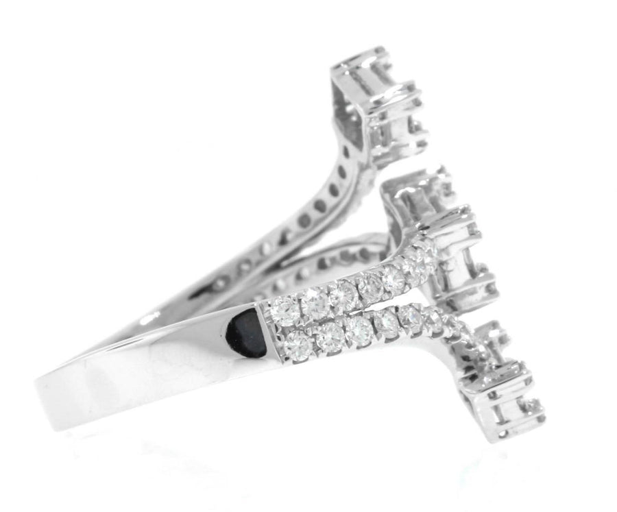 0.95ct Baguette Diamond Ring 18k White Gold Band